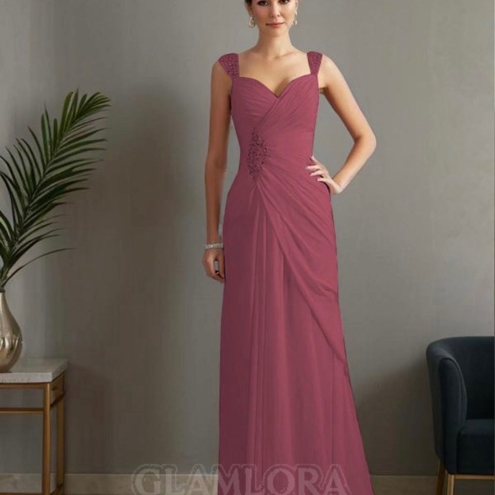 NWOT Elegant Mauve Bridal or MOB Gown with Beaded Detail
